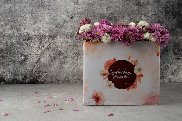 PSD flower box mockup design