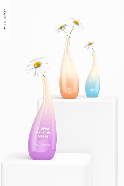 PSD flower ceramic vases mockup 02