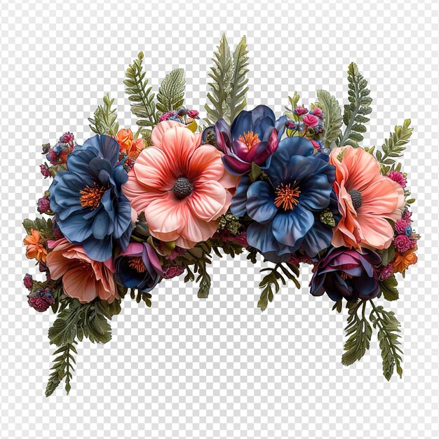 PSD flower crown adornment isolated on transparent background generative ai