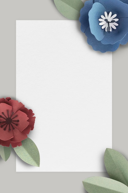 PSD flower decorated gray banner mockup