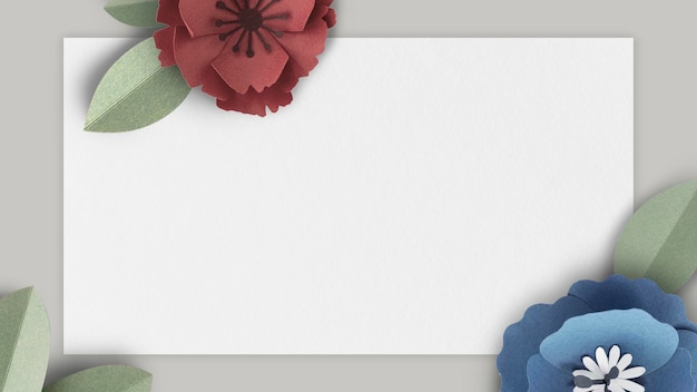 PSD flower decorated gray banner mockup