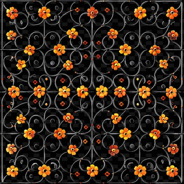 PSD a flower design in orange and yellow