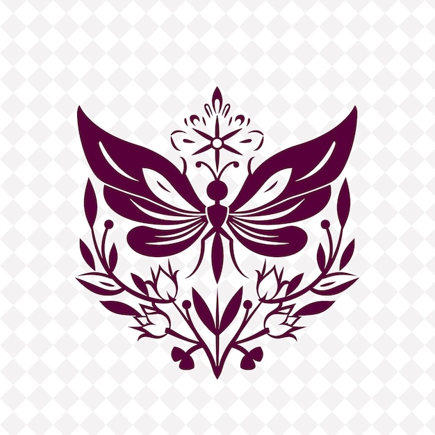 PSD a flower design with a butterfly on it