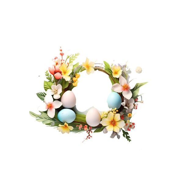 PSD flower and easters eggs image