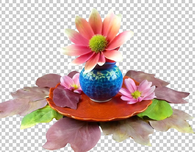 PSD flower from petals and pot saucer