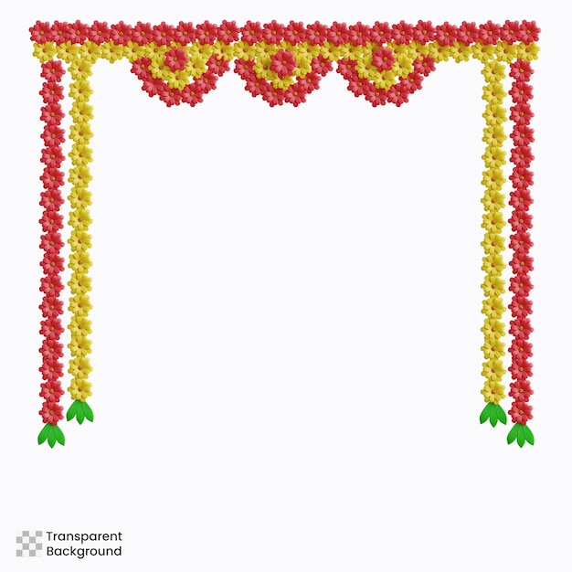 flower garland 3d illustration