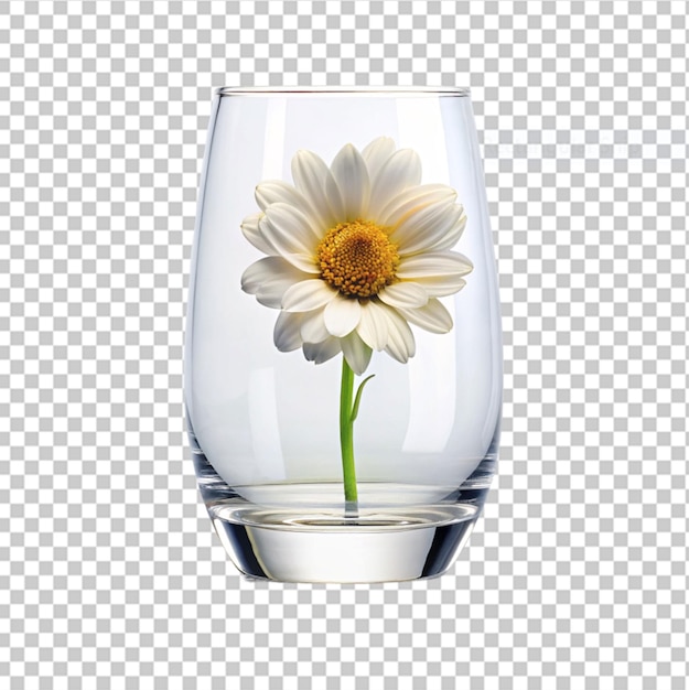 PSD flower in glass on transparent background