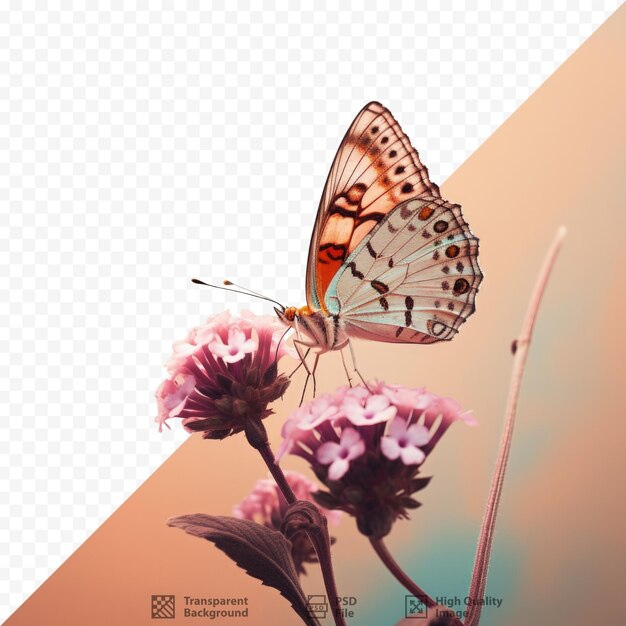 PSD flower hosting butterfly