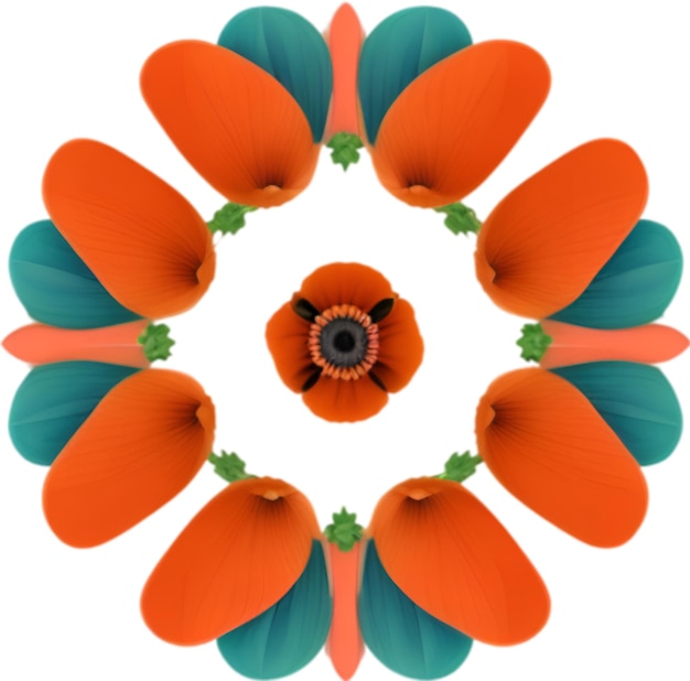 PSD icona di fiore primo piano di un'icona di fiori colorata carina