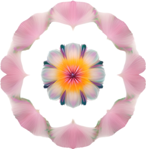 PSD 귀여운 다채로운 꽃 아이콘의 플라워 아이콘 클로즈업