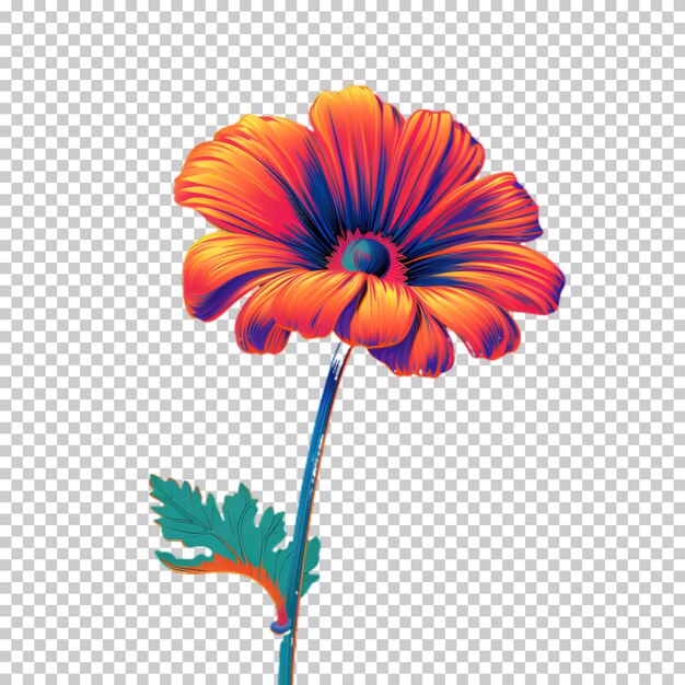 PSD flower illustration isolated on transparent background