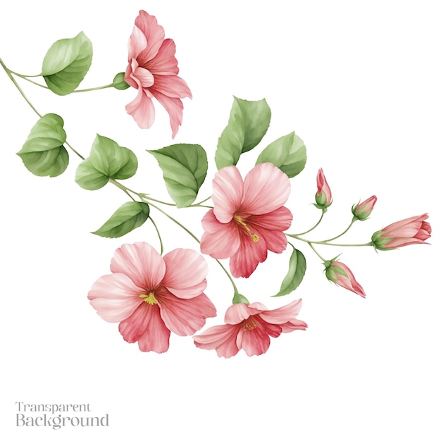 PSD flower illustration transparent background