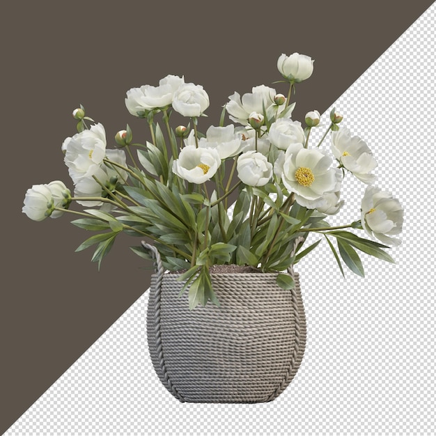 Цветок в вазе в 3d-рендеринге изолированные