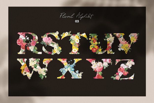 PSD flower letters collection