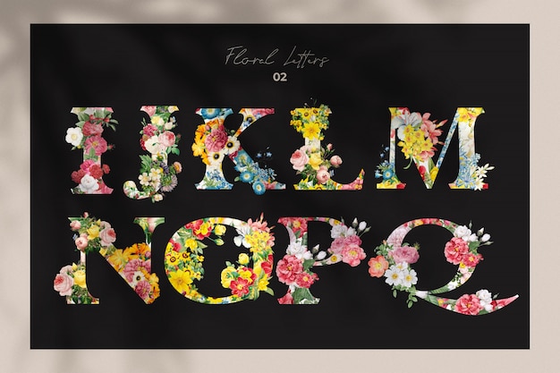 PSD flower letters set