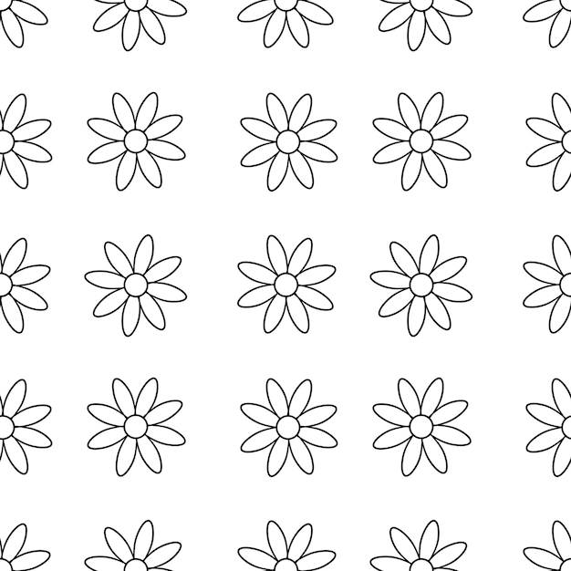 PSD flower outline repeating pattern