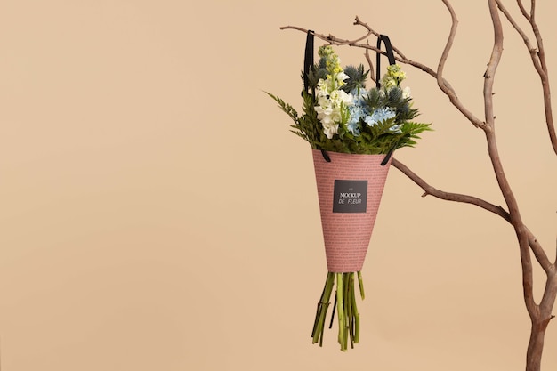 Flower packaging mockup design