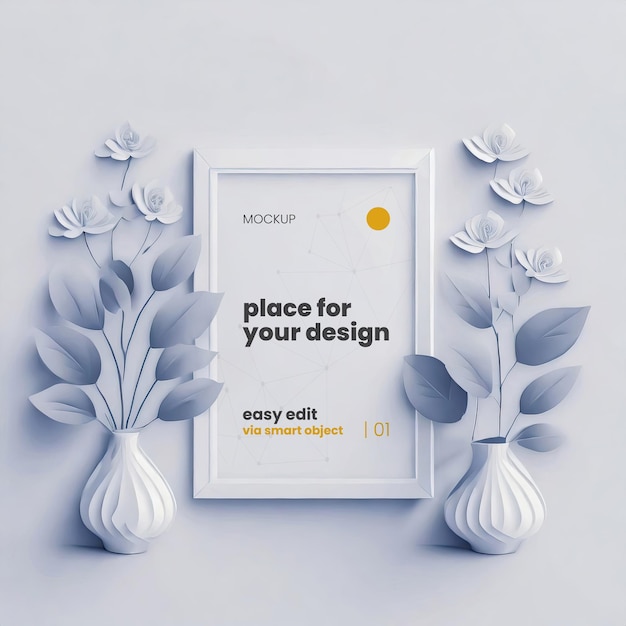 Flower and plants frames poster mockup 1