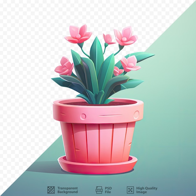 PSD flower pot for 2d games and animations