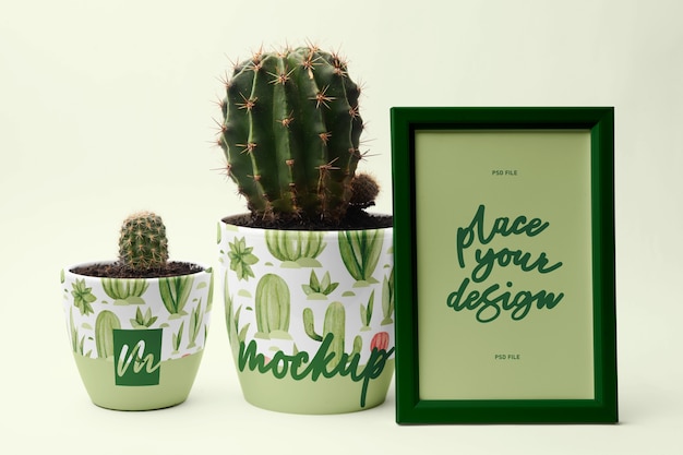 PSD flower pot mockup design