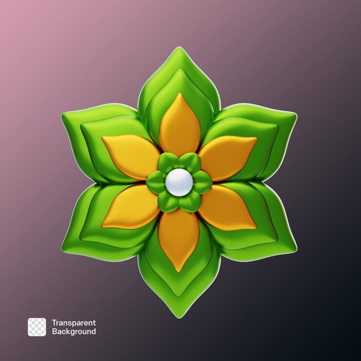 PSD flower shape 3d png template