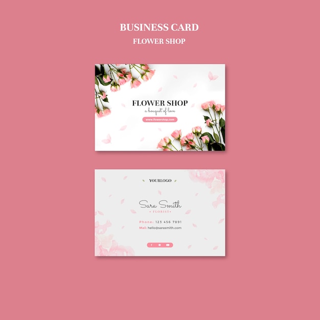 PSD flower shop business card template