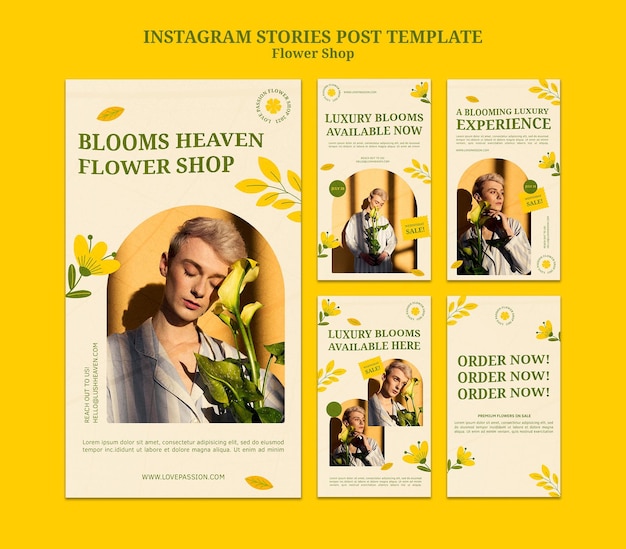 Modello di storie instagram negozio di fiori