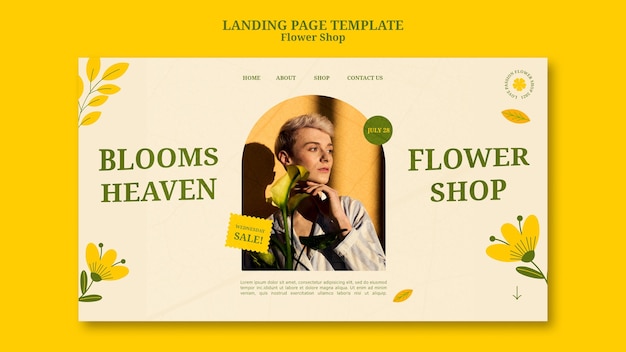 PSD flower shop landing page