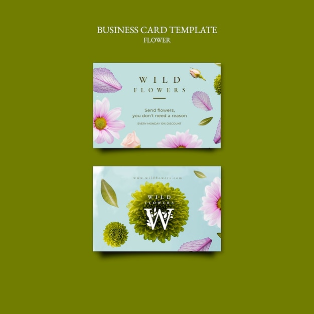 Flower store business cards template