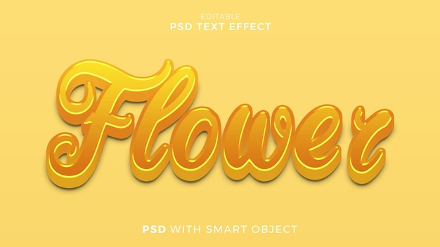 꽃 텍스트 효과 글꼴 스타일 편집 가능한 템플릿