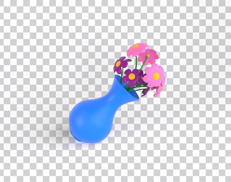 PSD flower vase left side