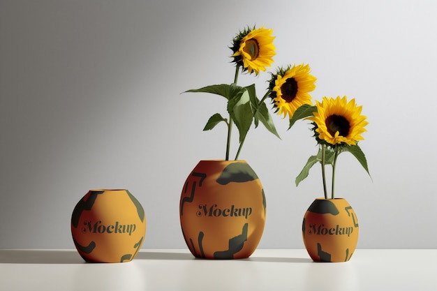 PSD flower vase mockup design