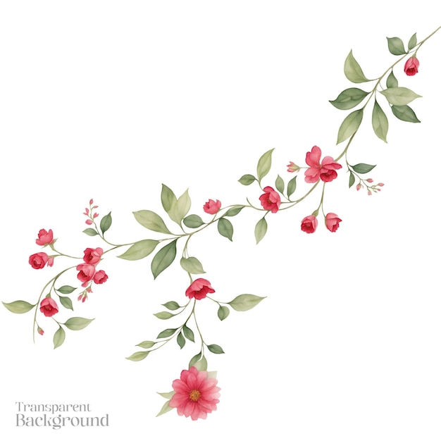 PSD flower watercolor illustration transparent background