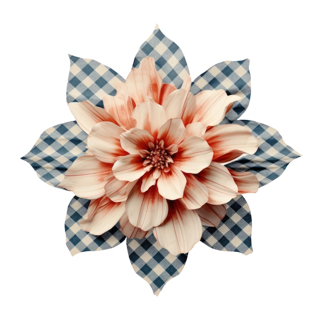 A flower with a blue and white checkered pattern