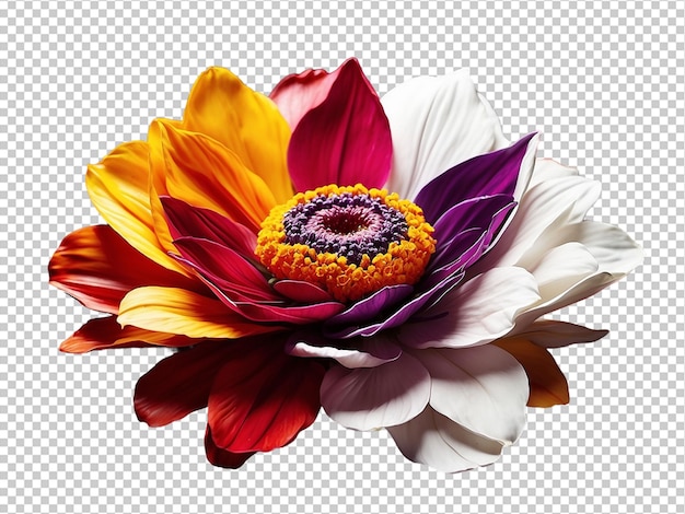 Flower with multi coloured pelats