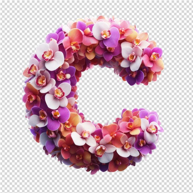 PSD a flower wreath made by a letter c