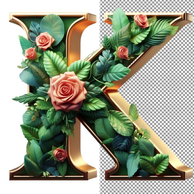 PSD flowerful alphabets threedimensional letters composed of blooms