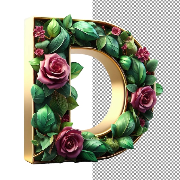 PSD flowerful alphabets threedimensional letters composed of blooms