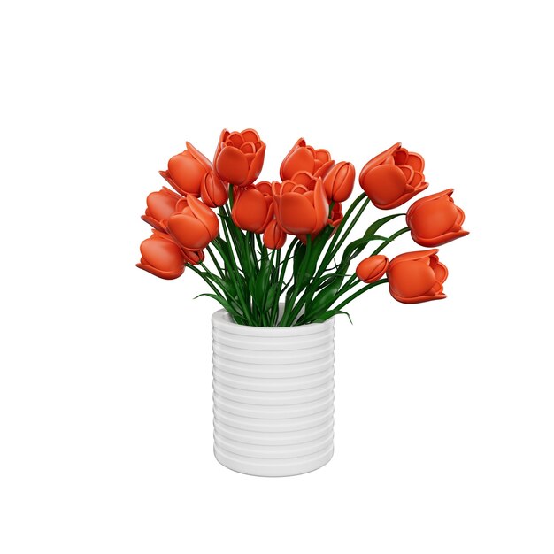 PSD flowers 3d illustration