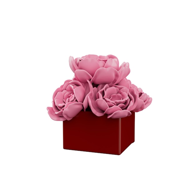 PSD flowers 3d illustration