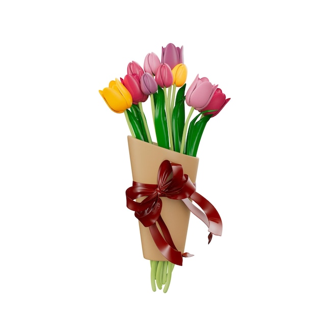 PSD flowers 3d illustration