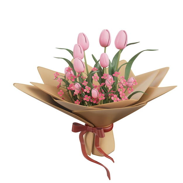 PSD flowers 3d illustration