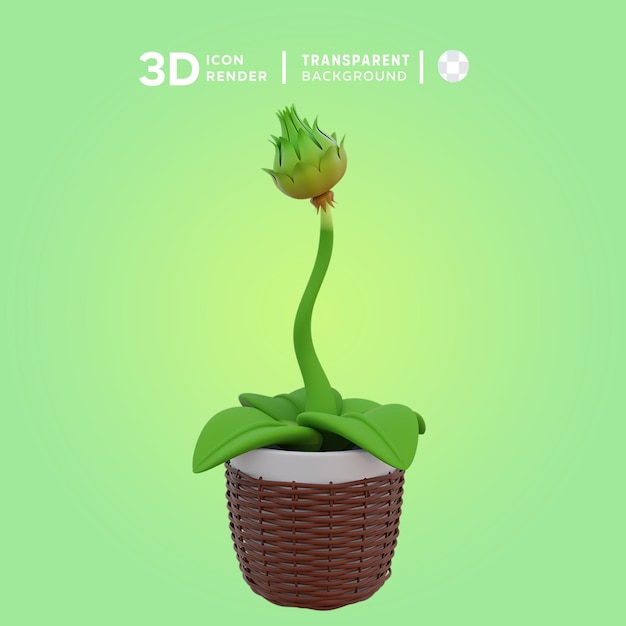 Flowers bloom 3d illustration rendering