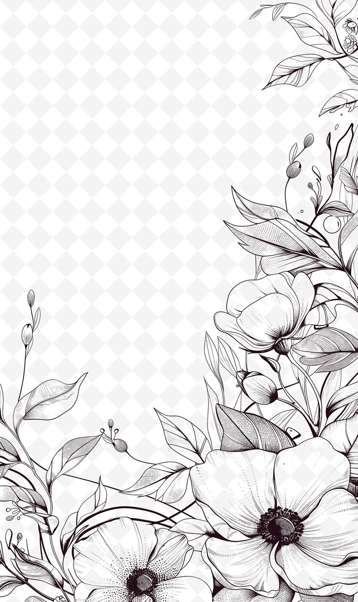 PSD flowers in the garden vector art illustration
