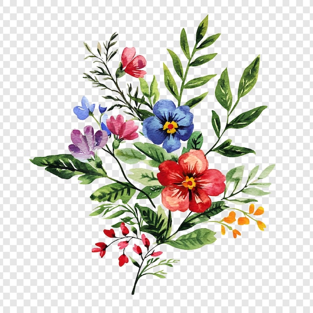 花朵在透明的 PSD 檔案上隔離