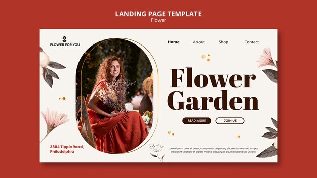 Flowers landing page template design