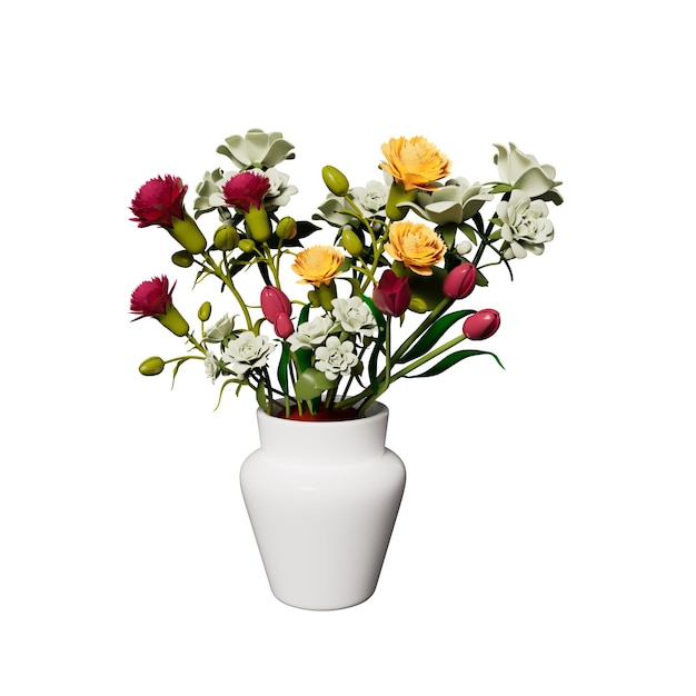 PSD flowers plant 3d illustration