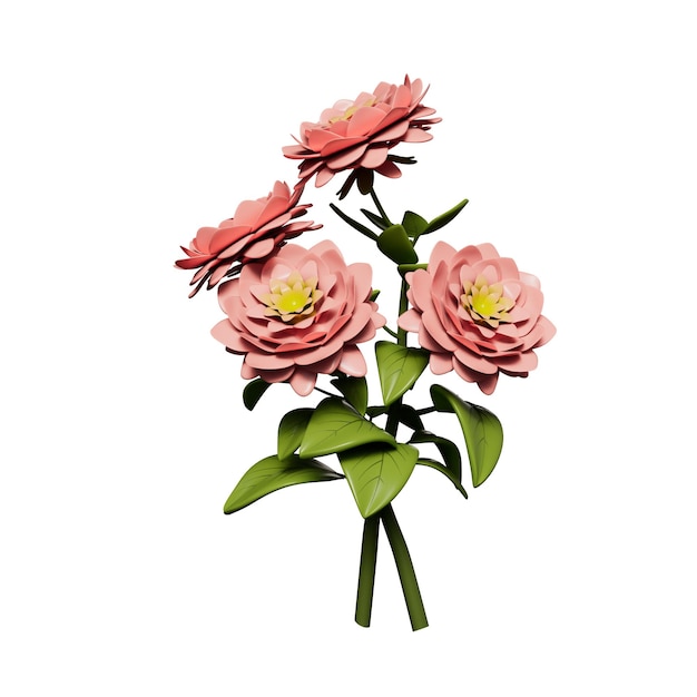 Flowers plant 3d illustration