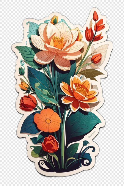 PSD flowers plant sticker