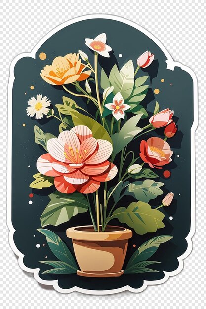 PSD flowers plant sticker